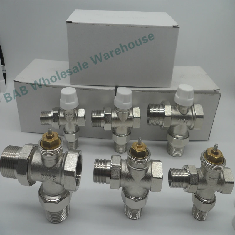 

Brass Three way valve Thermostatic Radiator Valve for heating system T type temperature controller valve DN15 DN20 DN25 DN32