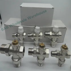 Brass Three way valve Thermostatic Radiator Valve for heating system T type temperature controller valve DN15 DN20 DN25 DN32