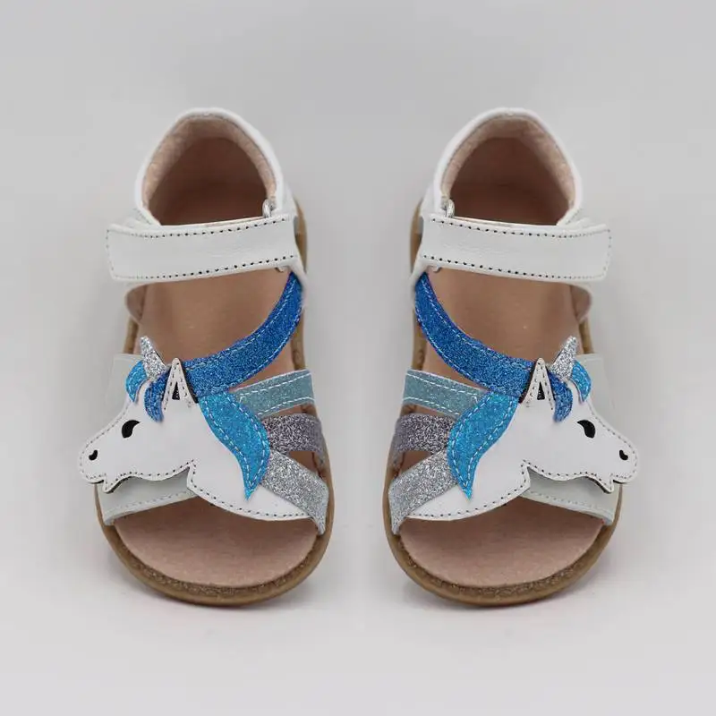 TipsieToes Top Brand Unicorns Soft Leather In Summer New Girls Children Barefoot Shoes Kids Sandals Baby Toddler 1-12 Years Old