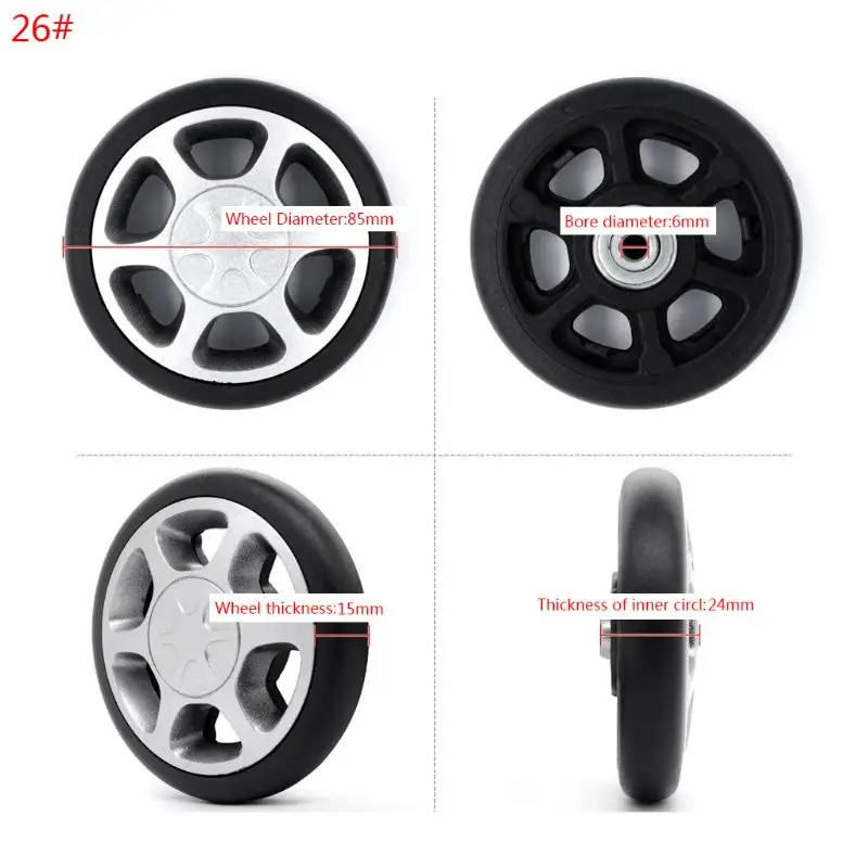 L74F 1 قطعة البلاستيك عجلات دوارة دوران حقيبة استبدال عجلات حقيبة أمتعة أجزاء الملحقات