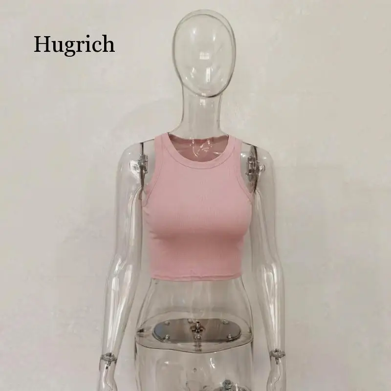 2021 Women's Spring and Summer Fashion Versatile Solid Color Sleeveless Vest T-Shirt Causal Short Tops