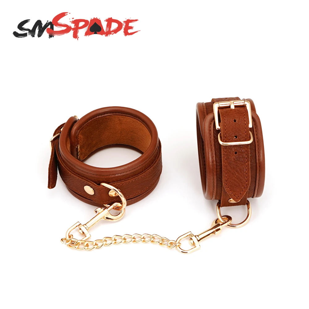 SMSPADE أصفاد جلدية للكاحل BDSM عبودية الوثن الرقيق الجنس لعب للأزواج أصفاد القيود عدة المثيرة الكبار ألعاب الجنس متجر