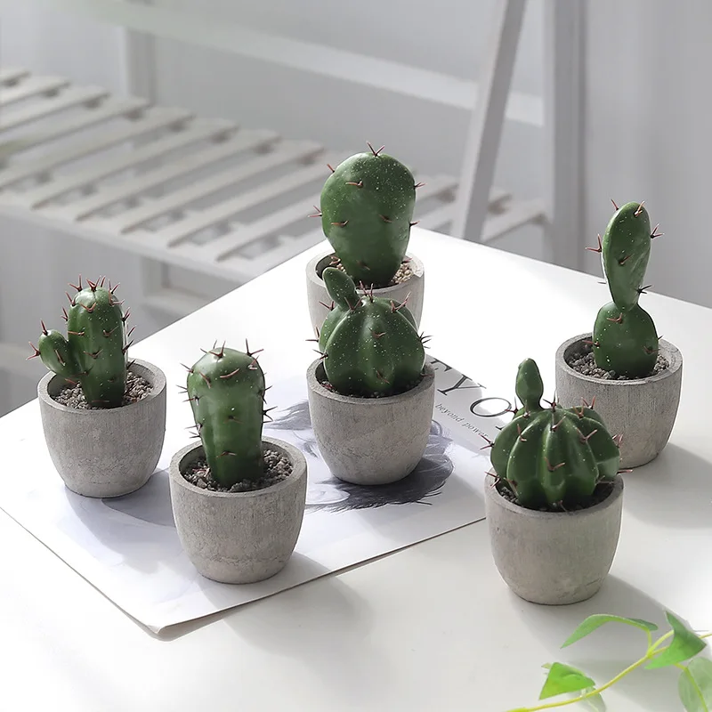 Artificial Cactus Desktop Decoration Set Cactus Tropical Plant Desktop Decoration Wholesale Office, Living Room Decoration Gifts