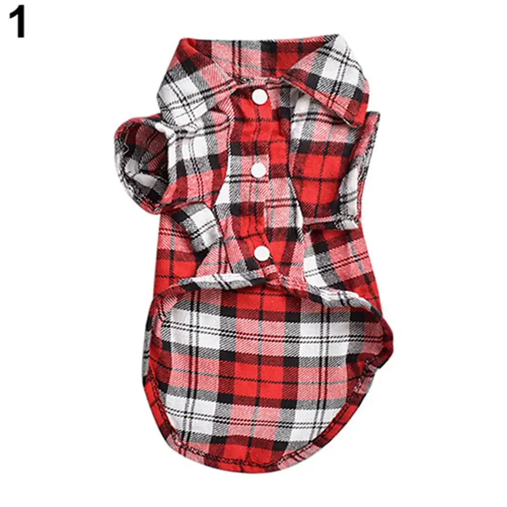 TINGHAO Dog clothes Cute Pet  Puppy Comfortable Plaid Shirt Coat Clothes T-Shirt Top Size XS S M L Dog Supplies