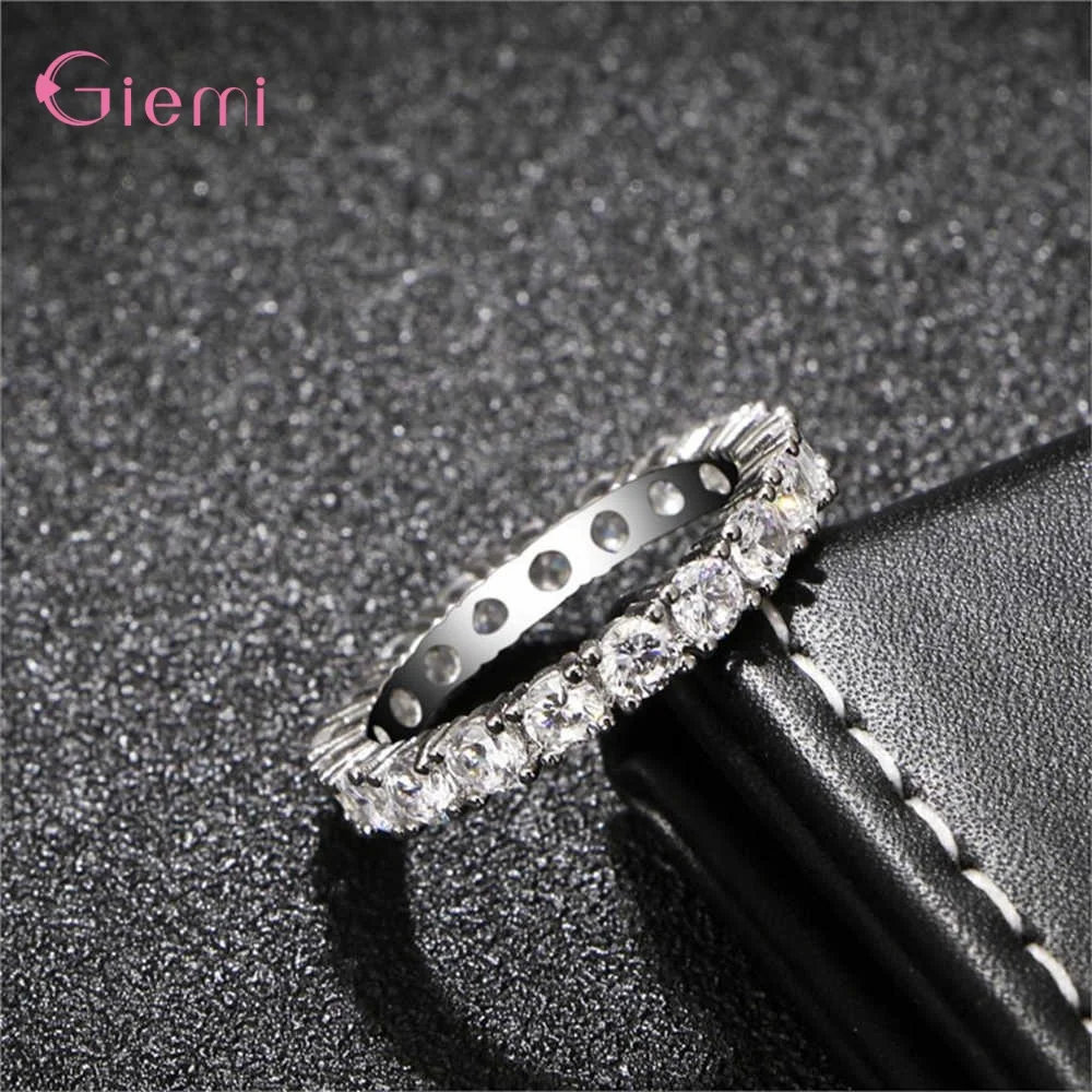 CZ Cubic Zircon Wedding 925 Sterling Silver Rings For Women Anniversary Daily Korean Trend Birthday Gift Jewelry