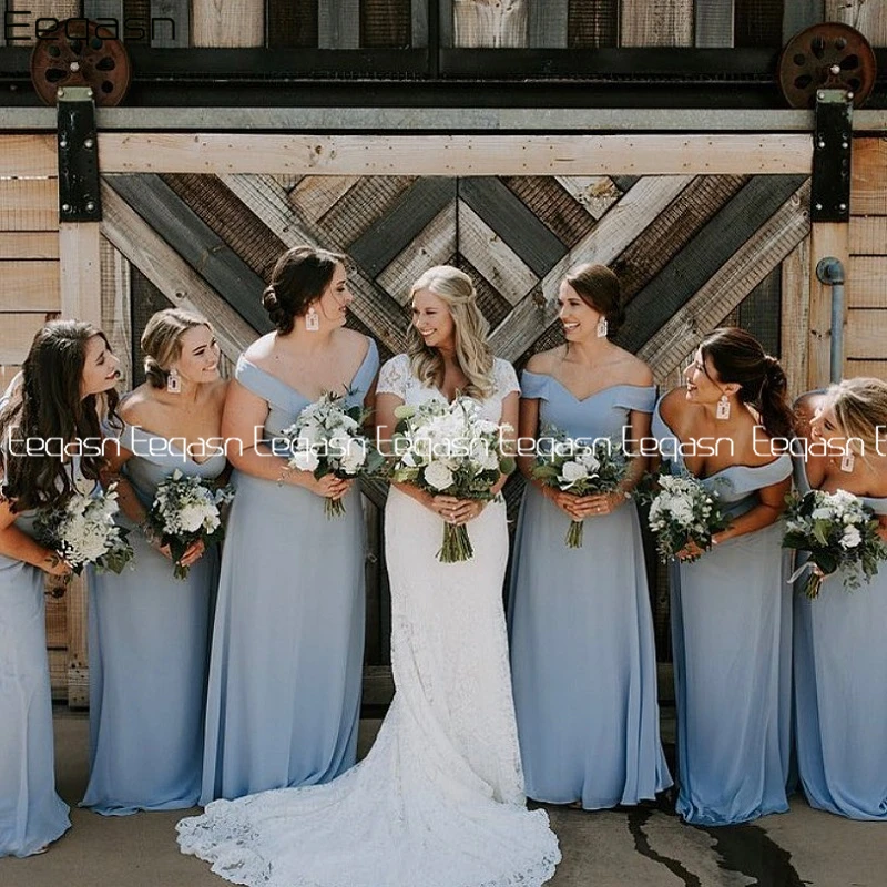 

2024 Long Bridesmaid Dresses Off Shoulder A-line Wedding Guest Dresses Maid Of Honor Gowns Wedding Party Dress Plus Size