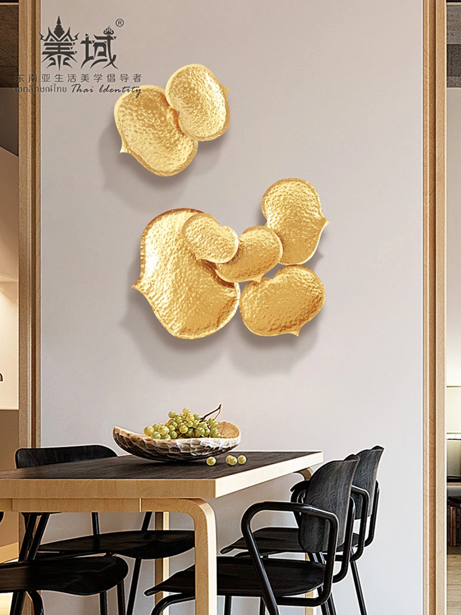 

Art Heart-Shaped Leaf Wall Decoration Chinese Living Room and Tea Room Wall Soft Decoration Wall Decorations Decorations