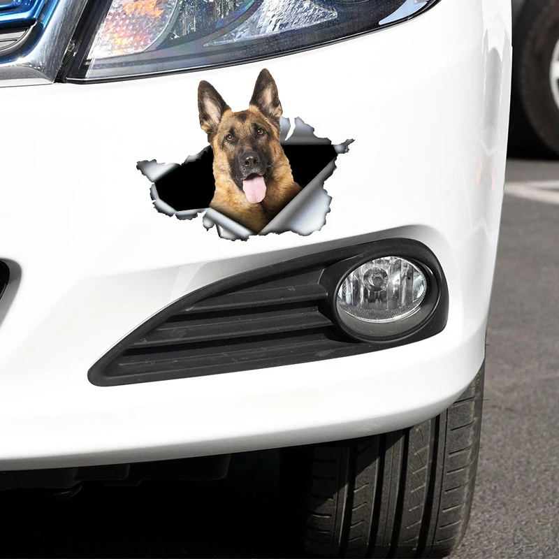 B0134 Self-adhesive 3D Decal Pet Dog German Shepherd Car Sticker Waterproof Auto Decors on Bumper Rear Window Trolly Case