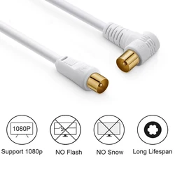 90 Degree TV 9.5MM RF Coaxial Cable Connector Right Angle TV 9.5mm Male Plug to L-Type Male Plug RG6 Satellite Antenna Adapter