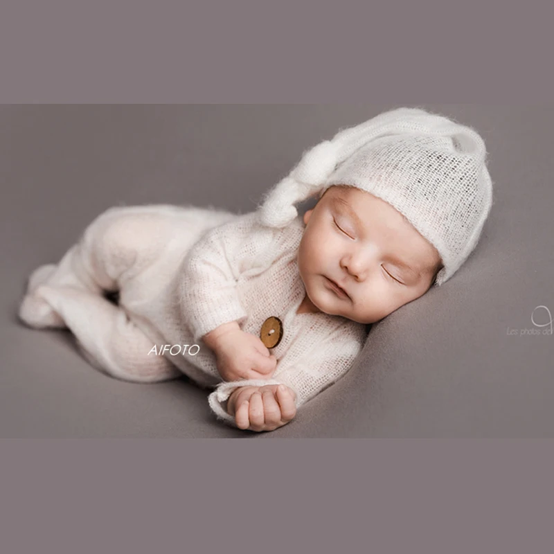 Newborn Photography Props Romper Set Hat bebe Reborn Accesorios De fotografia Baby Photo Studio Shoot Clothes Boy Outfit Costume