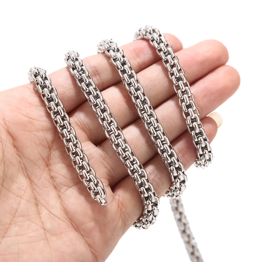 1Meter 7mm Width Stainless Steel Multiple circles Heavy Chains DIY Link Chain Necklace Jewelry Making Findings top Quality