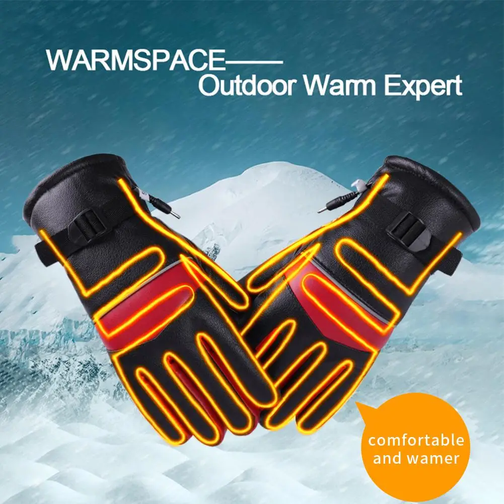 Waterproof Motorcycle Gloves Heated Guantes Moto Heating USB Hand Warmer Electric Thermal Heated Gloves Battery Powered Gloves