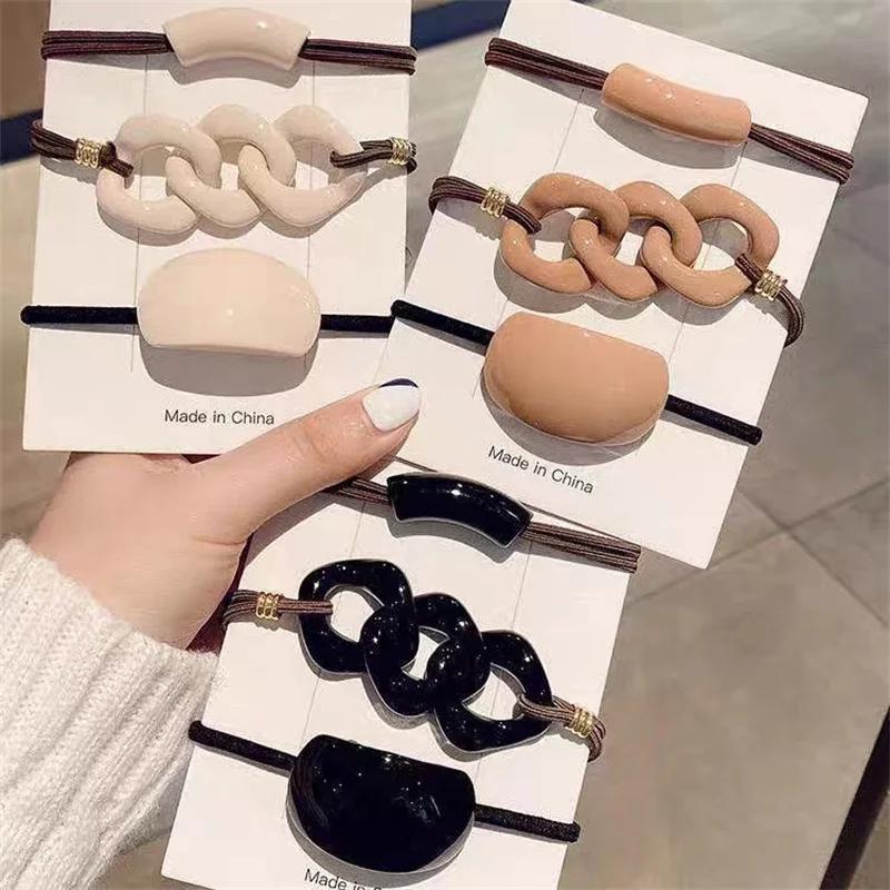 Nowe koreańskie kobiety gumki do włosów SetTemperament opaski do włosów elastyczna gumka kucyk Holder guma do włosów krawaty Scrunchies Hairband