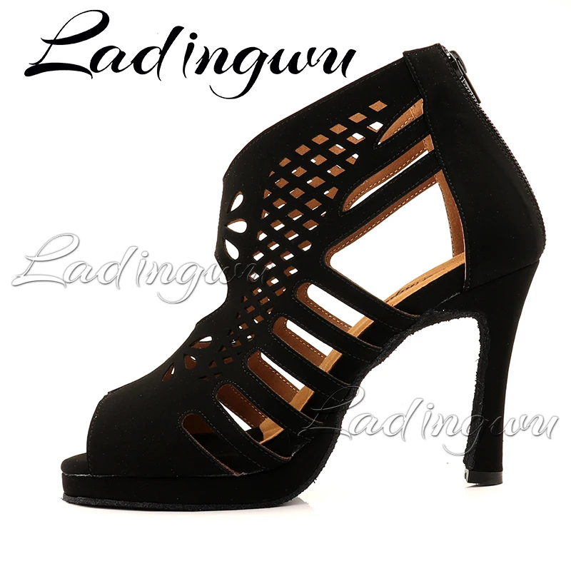 Ladingwu Dance Schuhe 2cm Wasserdicht Plattform Stiefeletten Sexy Prinzessin Bankett Niedrigen Stiefel Schöne Latin Tanzen Schuhe