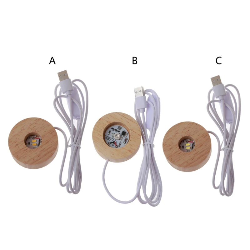 

Handmade LED Wood Resin Display Base Round Wooden Night Base Resin Ornament Stand DIY Night Light Resin Art Crafts