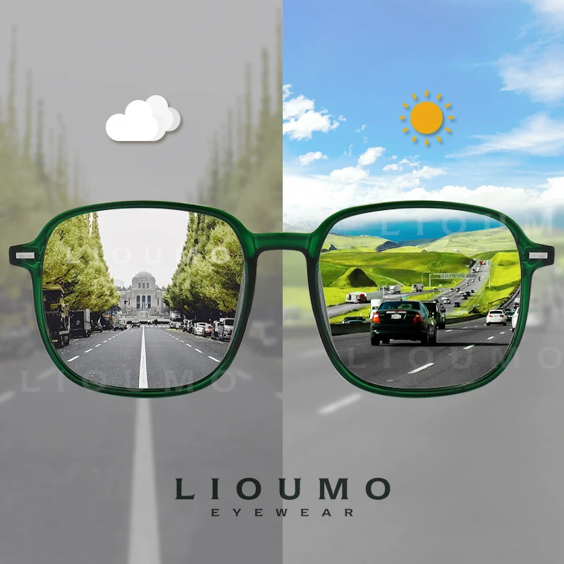 

LIOUMO Fashion Sunglasses For Women Photochromic Eyewear Men's Polarized Driving Glasses Unisex Trendy Chameleon Lens zonnebril