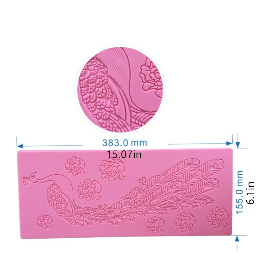 Lace Chocolate Cake Mold Peacock Shape Cake Decoration Tool Mousse Dessert Silicone Cake Mold DIY Handmade Cake Mold