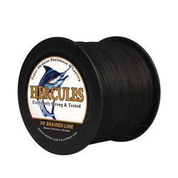Hercules 9 Strands PE Braid Fishing Line Black Smooth 300M 500M 1000M 1500M 2000M Carp Braid10-300LB Strong Abrasion Resistance