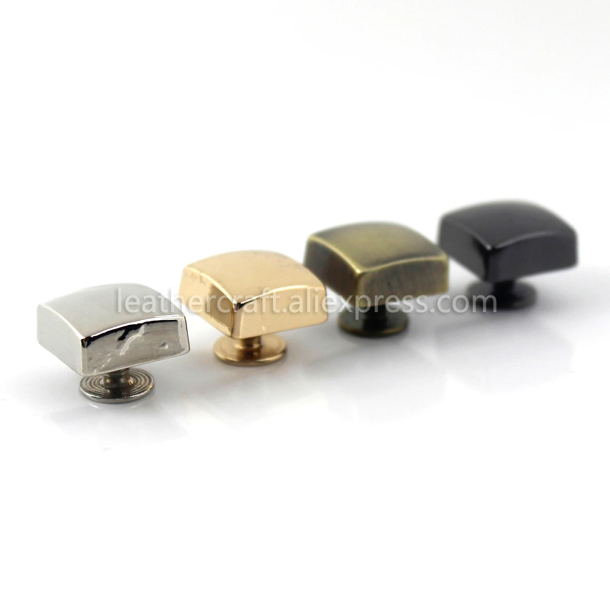 4pcs Metal Square Shape Screw Back Rivets Studs Nail Stud for Garment Leather Craft Belt Wallet Decoration Parts 12mm