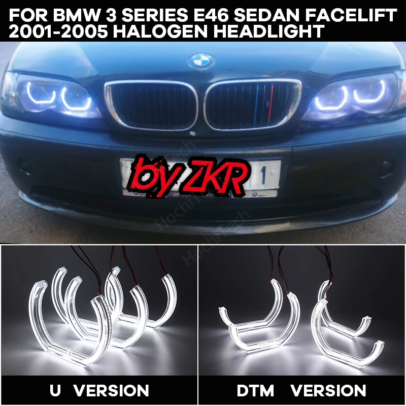 

Day light LED Angel Eyes kit Cut Style Halo ring DTM U Shape Light for BMW 3 series E46 sedan facelift 201-05 Halogen Headlight