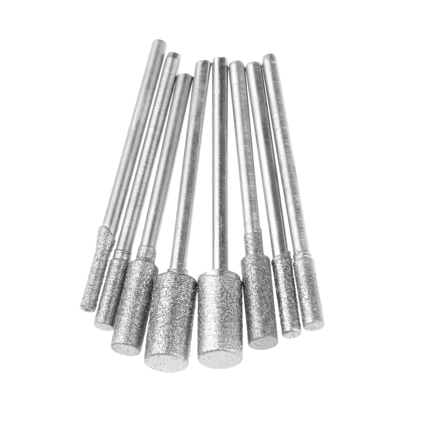 8Pcs 2.35x2.5/3/4/6mm Diamond Grinding Head Mounted Points Bit for Jade Stone Carving Polishing grinding for Dremel Rotary Tool