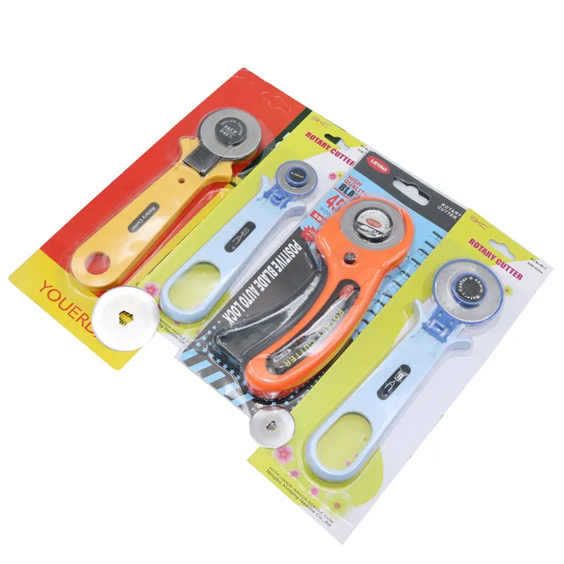 Rotary Cutter Patchwork Roller Cutter Wheel Round Knife Cloth Knife Leather Craft Fabrics Cutter DIY handmade essential tools