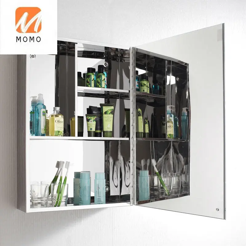 High Quality Wall Hanging Stainless Steel Bathroom Vanity Cabinet Bathroom Mirror Cabinet Bathroom Vanities A7022