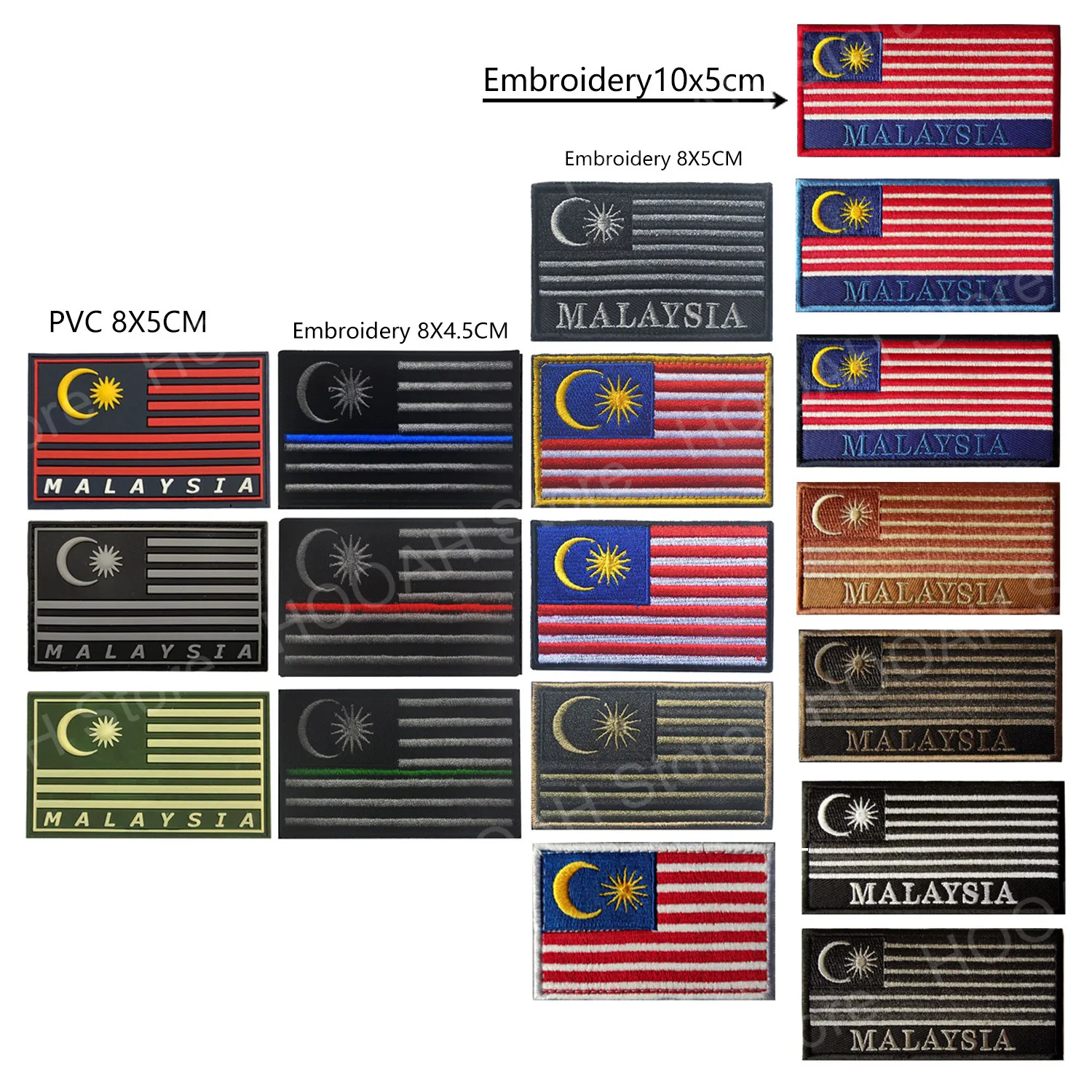 Malaysian flag Patch Embroidery Norwegian National Flag Skull Patch Suitable For DIY Striped Clothes Hook Surface