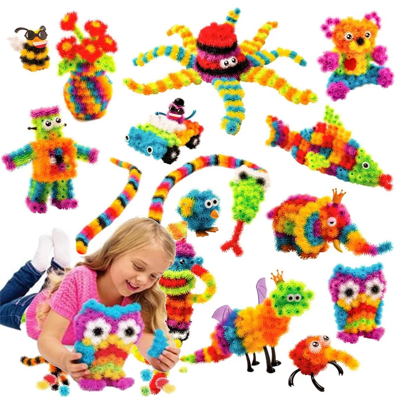 400 قطعة/الوحدة ثلاثية الأبعاد شوكة كرات تجميع اللبنات البلاستيك البخاخ الكرة conبها بنفسك البناء لعب للأطفال هدايا