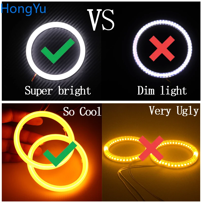Cotton LED Angel Eye  Switchback Light Ring lamp DRL White/Amber for Volkswagen VW golf 5 Rabbit Jetta R32 V mk5 2004-2009