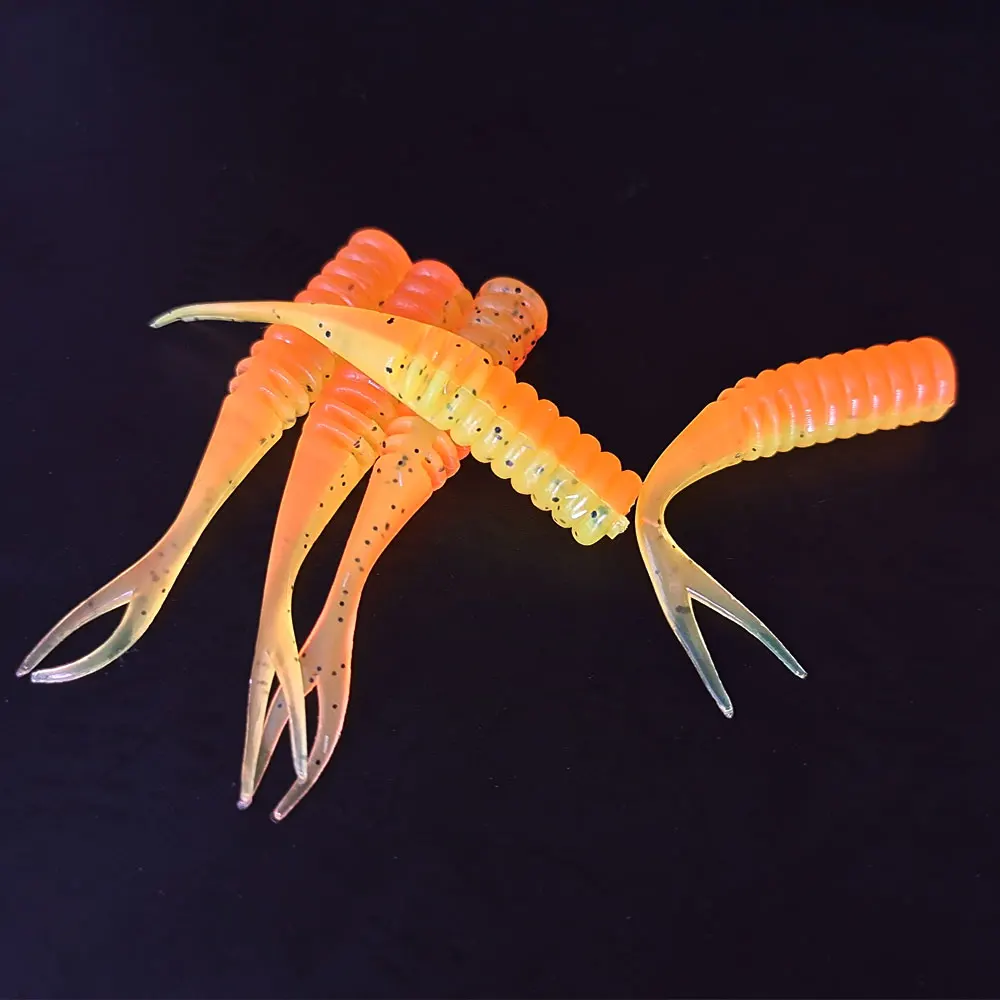 Fishing soft Lures  Silicone worm 6cm/1.7g fishing lure Artificial rubber   Wobblers Double Color Baits