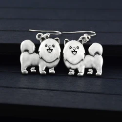 Vintage Cute Cartoon Pomeranian & German Spitz Dog Drop Earrings Dangle Earrings for Women Jewelry Girls Korean Fashion Earrings