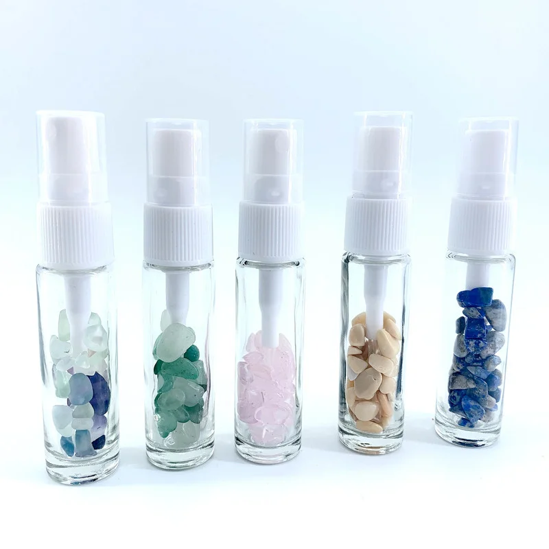 Gemstone Natural Quartz Mist Spray Bottle 10 Ml Atomizer for Perfume Toner Essential Oil  Cosmetic Packaging 10pcs/lot P320