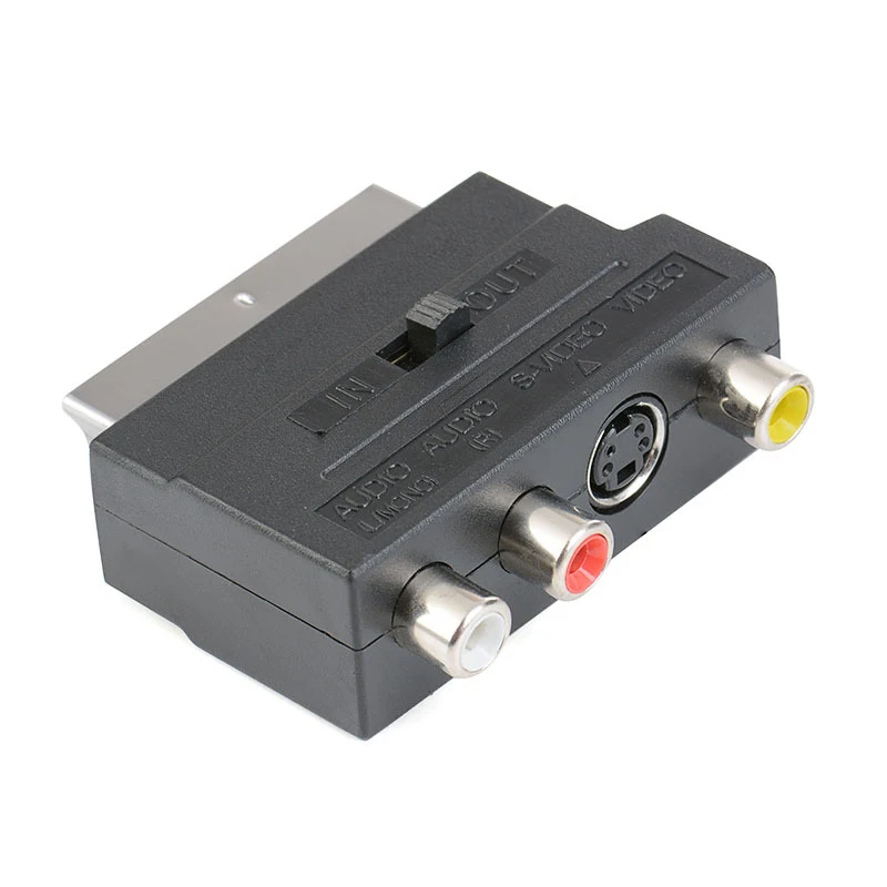 21pin S-video/AV/TV/Audio adapter,for Scart Euro Plug-in S Terminal Plus Video Left And Right Channel Adapter