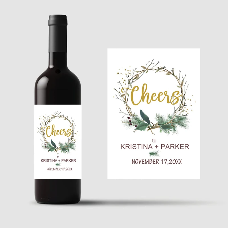 20pcs Custom Personalized Wedding Wine Bottle Stickers Marriage Anniversary Birthday Party Cheer Wine Labels Diy Decorating