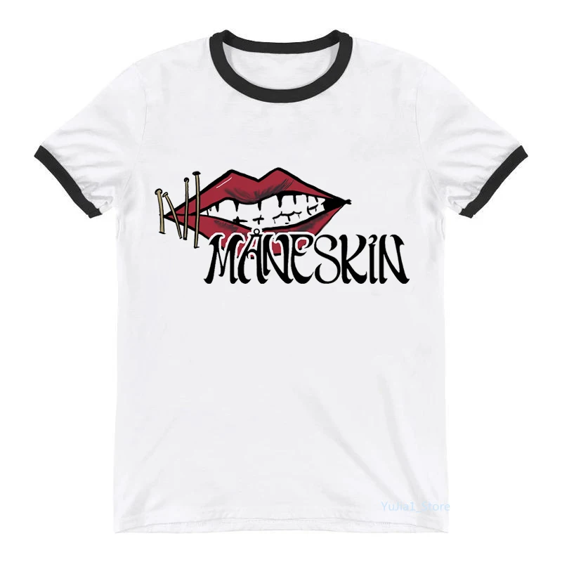 Camiseta Vintage para mujer, blusa estampada con estampado de MANESKIN Zitti E Buoni, playera Harajuku, camiseta de banda de Rock Hip Hop para mujer