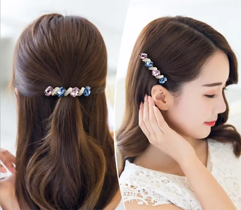 New Fashion Luxury and Elegance Rhinestones Hairpin Hair Claw for Women Girl Hair Accessories Headwear