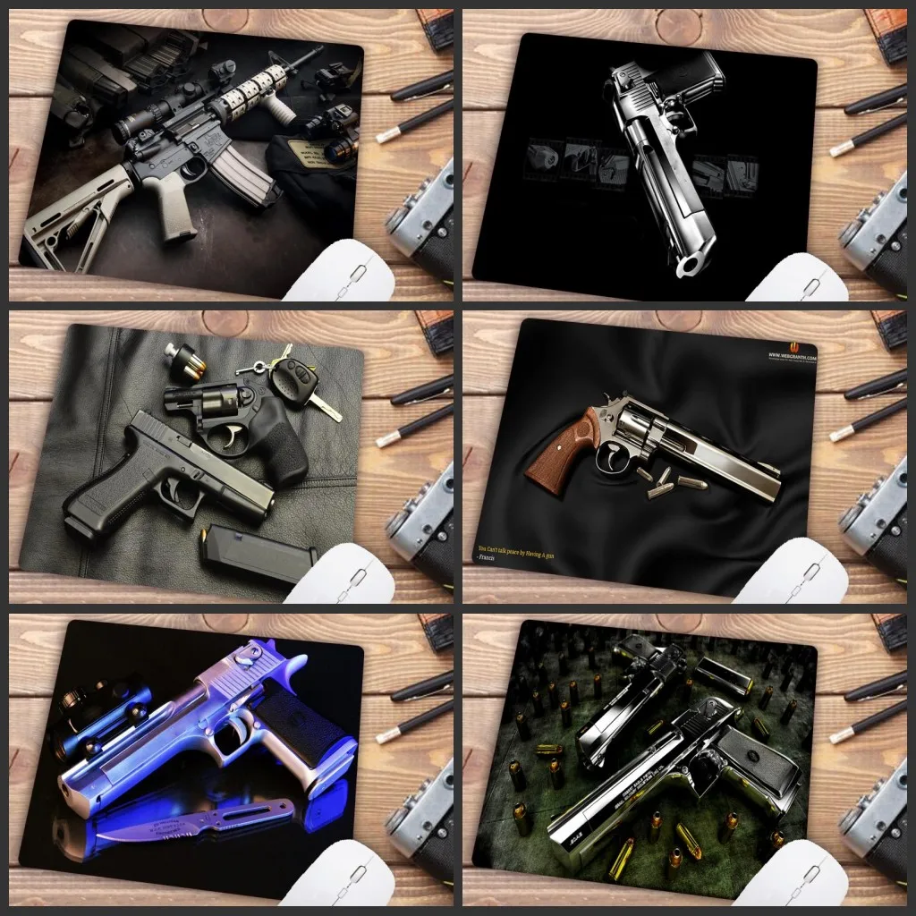 Gun Pattern Non-Slip Notebook Mice Pad S 22X18CM Mat Mouse-pad for Mouse Comfortable Gaming Mouse Pad Big Promotion Mousepad