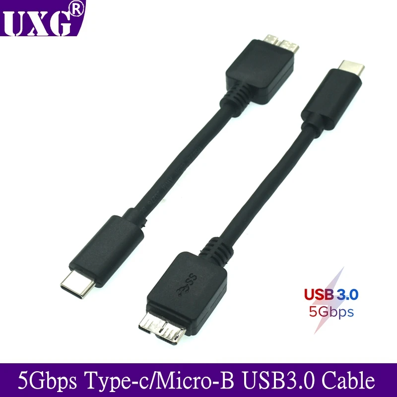 10CM Micro B USB C 3.0 kabel typu C do USB 3.0 Micro B złącze 5 gb/s zewnętrzny dysk twardy kabel do dysku twardego komputera