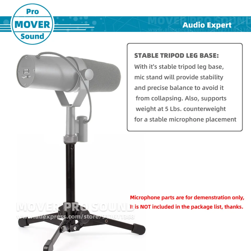 Shure SM7dB SM7B SM7 SM 7B 7 B dBマイクスタンド、卓上デスクトップ