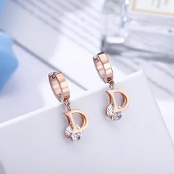 EH019 Korean Earrings Fashion Earrings Letter D Gothic Jewelry for Women Party Gifts Earrings for Women 2020