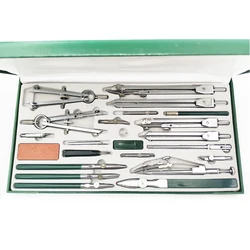 23pcs/lot Drawing instruments mechanical construction engineering drawings metal compasses tool sets