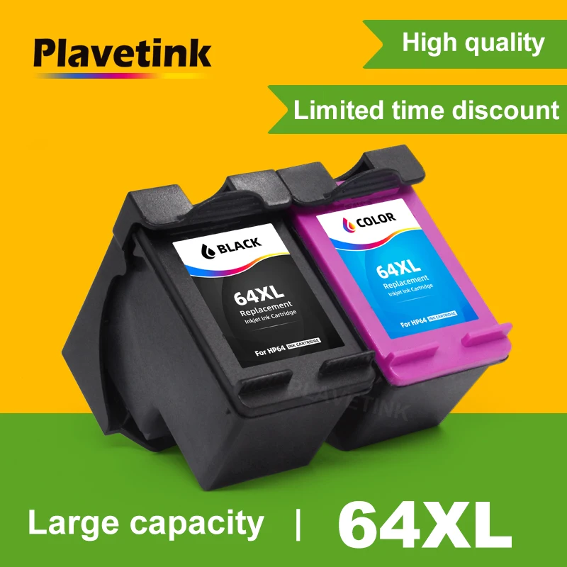 

Замена чернильного картриджа Plavetink для HP 64 XL 64XL, совместим с Envy Photo 7120 7130 7800 7820 7822 7830 7855 7858 7864