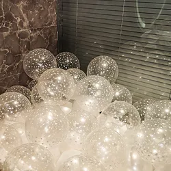 30pcs 12inch Stars polka dot Transparent Balloons inflatable air helium Latex Balloon Wedding Birthday Party Decor globos