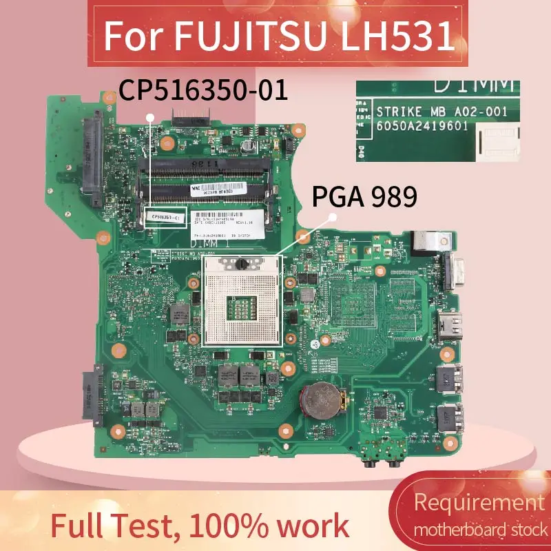 Imagem -02 - Placa-mãe do Portátil para Fujitsu Lh531 Notebook Mainboard 6050a2419601 Hm65 Pga 989 Ddr3 Cp51635001