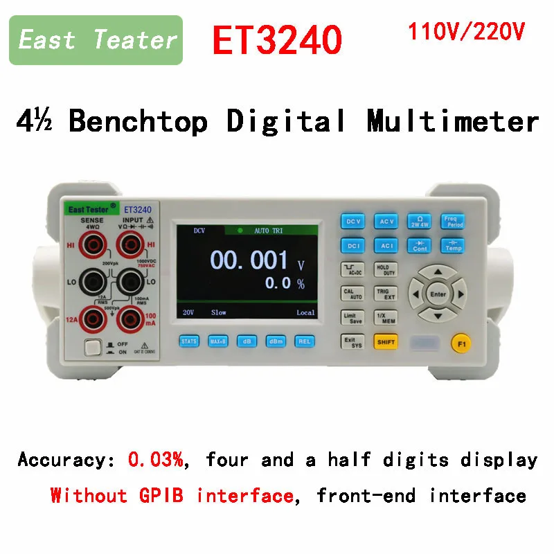 ET3240 Digital Multimeter Tester 4½ Bit TFT Large Screen High Accuracy Automatic Counts Desktop Electronics Capacitance Meter