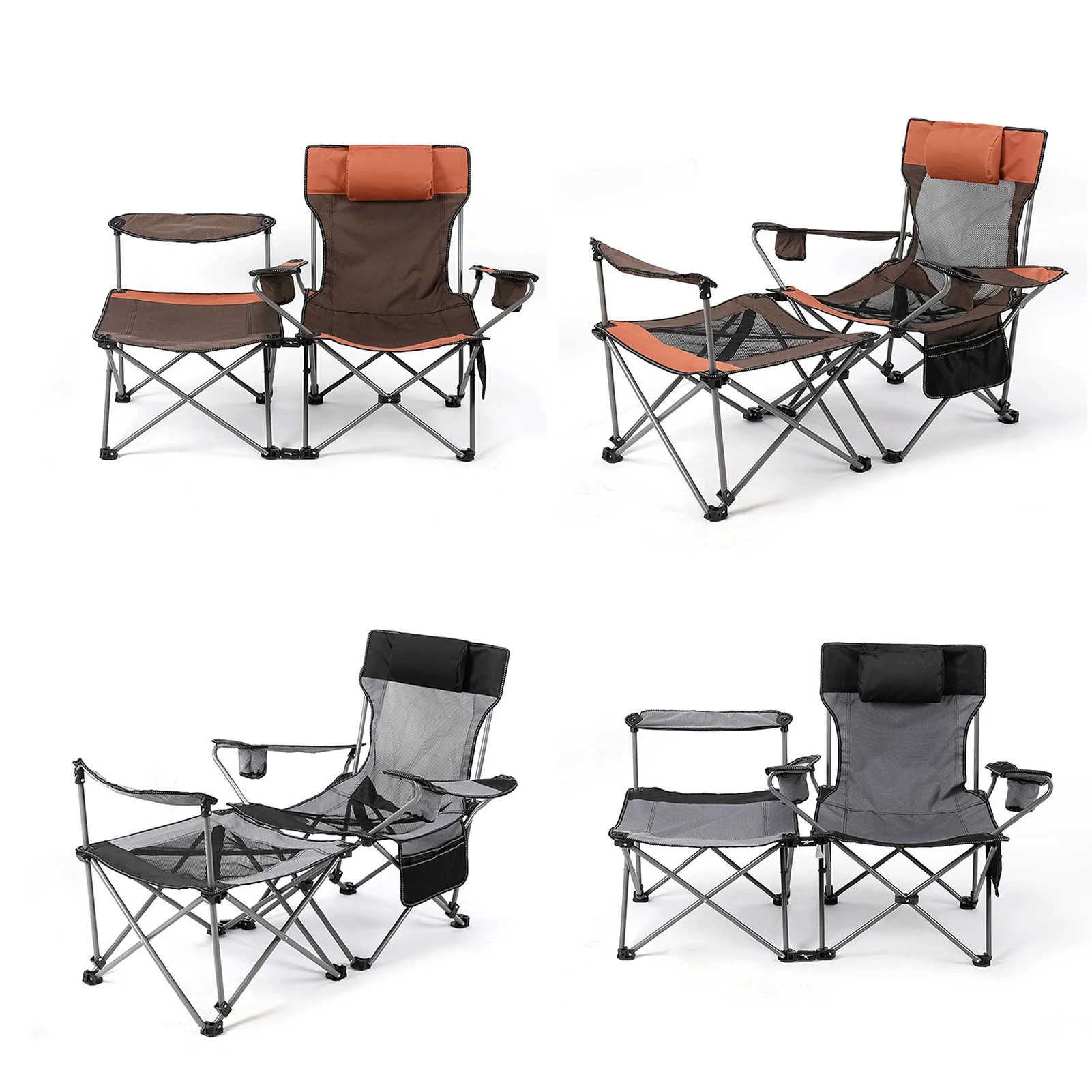 Double Folding Portable Camping Chair Foldable Chair With A 2-in-1 Travel Bag For Beach Terrace Picnic Backyard Pool Park