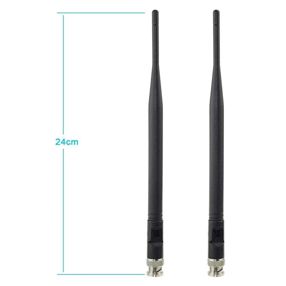 Eightwood 2pcs BNC Male Antenna for Wireless Microphone System Receiver Remote Digital Audio Mic Receiver Amplifier Tuner Radio