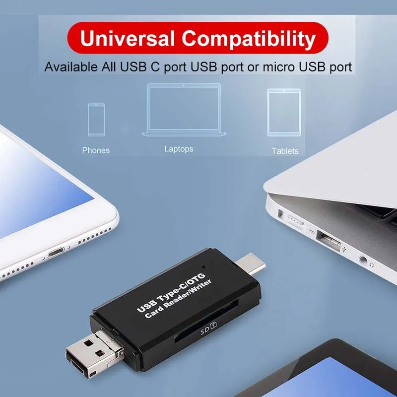 3 in 1 SD TF Lesen Karte High Speed Memeory Kartenleser für Samsung Huawei Mobiltelefon Adapter Typ C Micro USB 2,0 Kartenleser