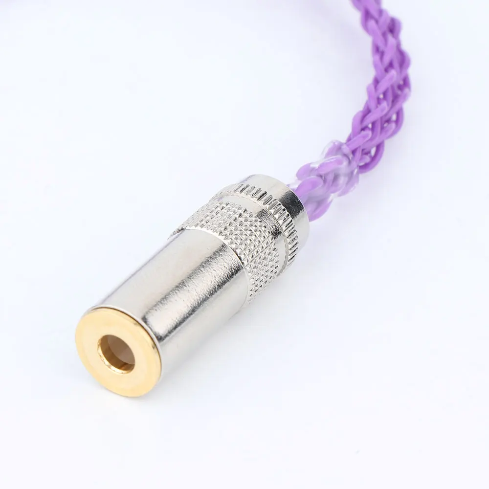 Hi-end 10cm 7n occ único cristal cobre banhado a prata 4.4mm fêmea balanceada para 2x3.5mm adaptador de ouro cabo de áudio aux